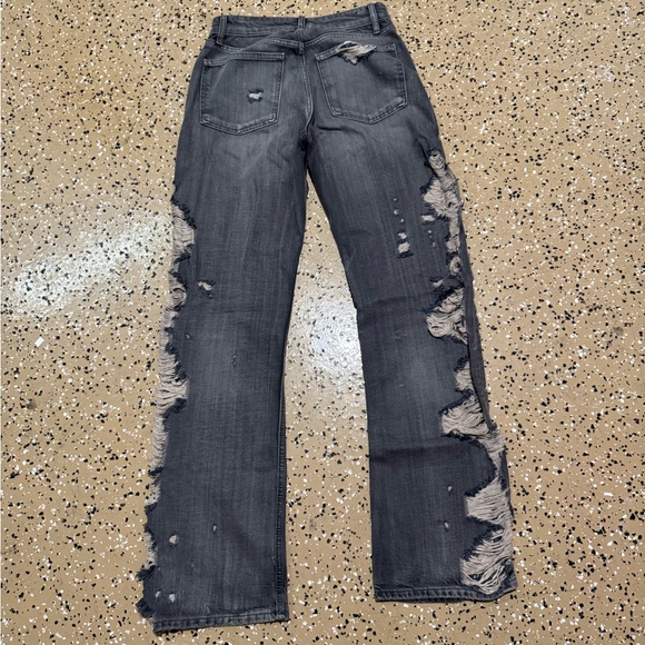 Zara Black Distressed Flare Jeans - Picture 3 of 3